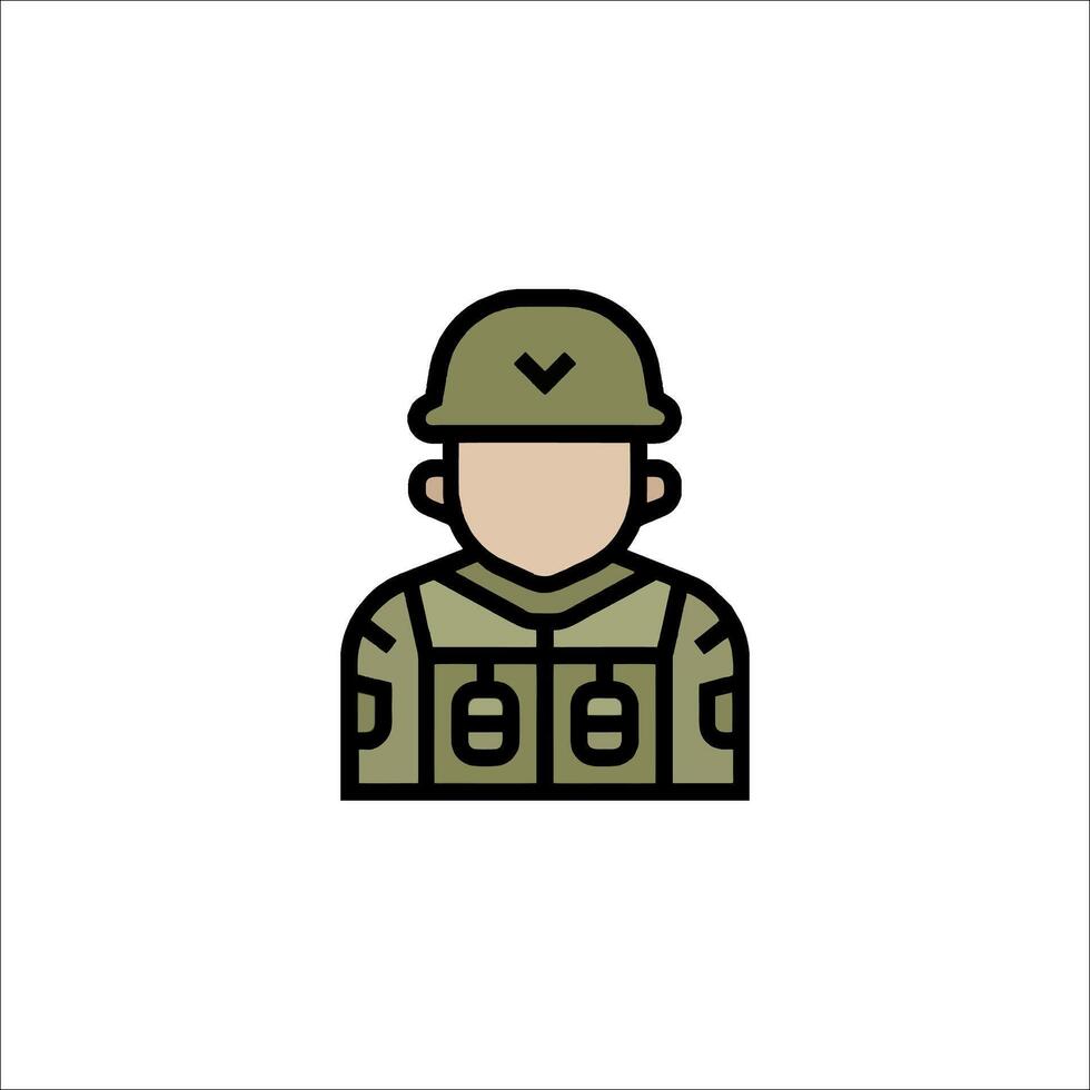 A soldier icon in a flat style vector