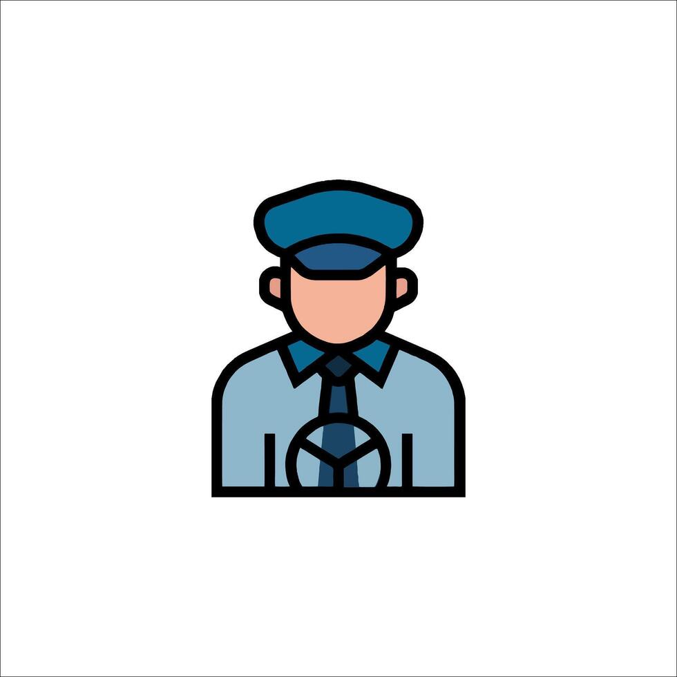 A police officer icon with a hat and tie vector