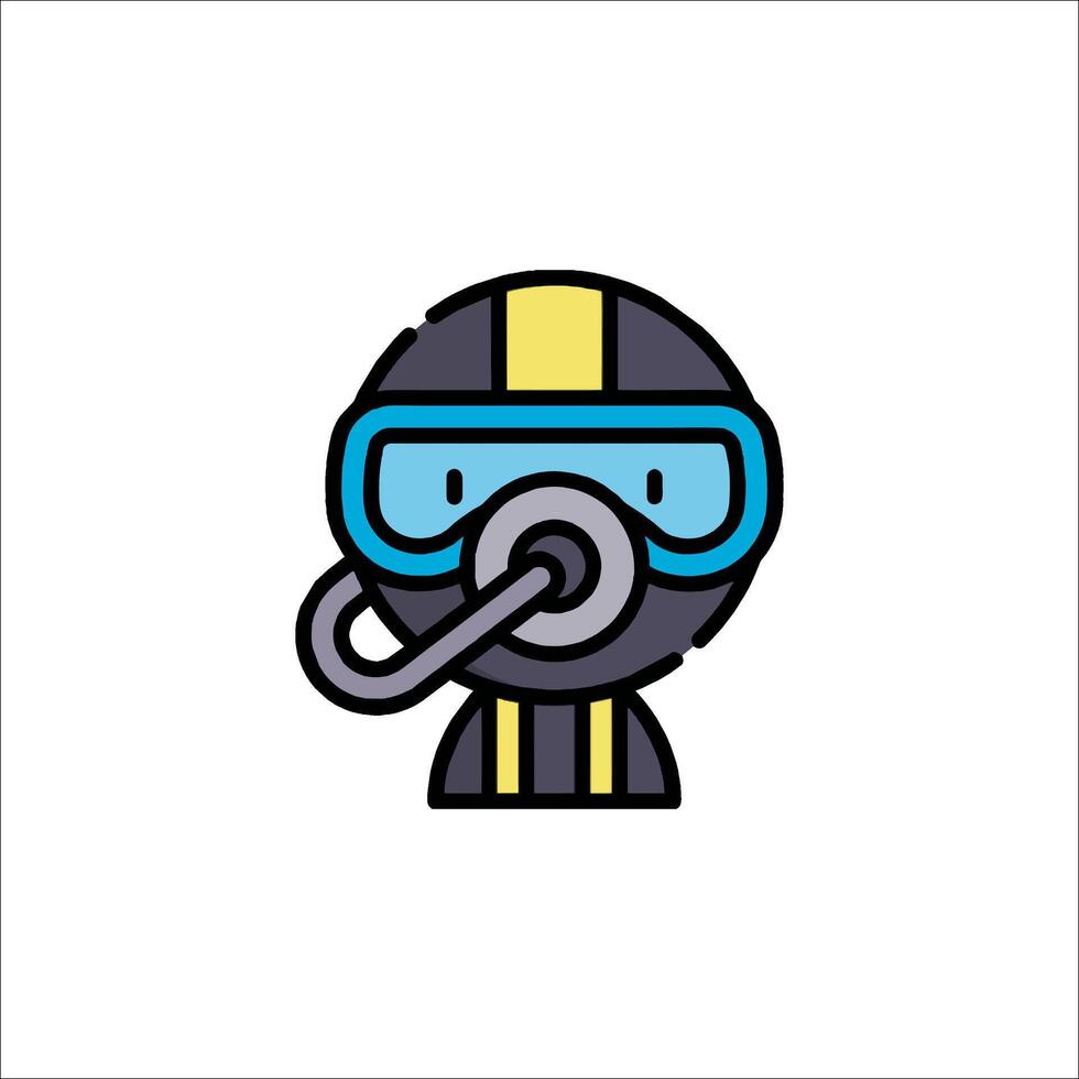 A cartoon character wearing a helmet and goggles vector