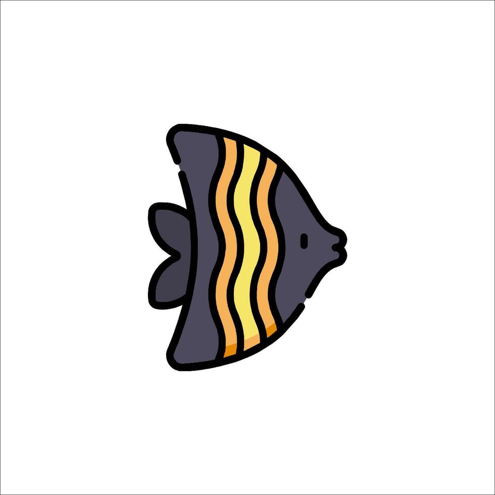 A fish with a yellow and black stripe on its head vector