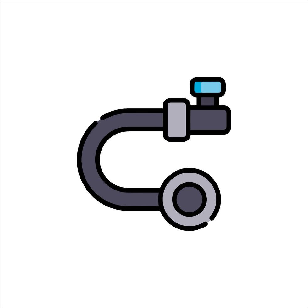A pipe with a wrench on it vector