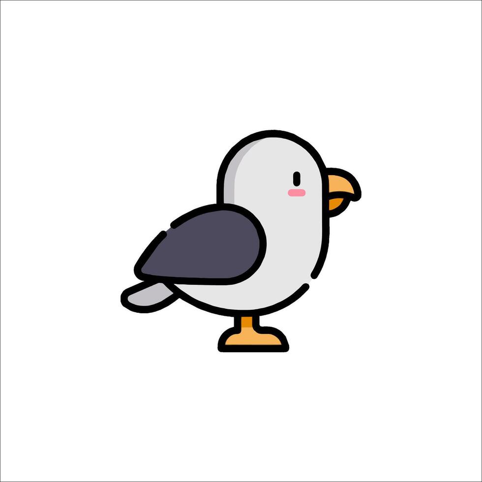 A cute bird with a pink nose and black beak vector