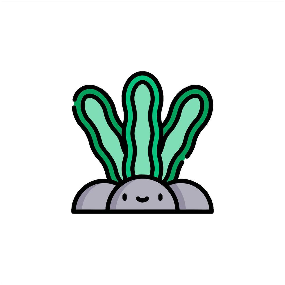 A cute cactus plant with a smiley face vector