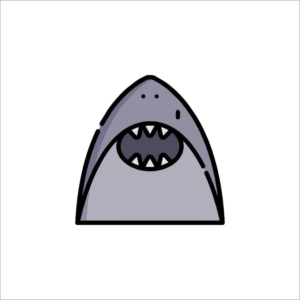 A cartoon shark with its mouth open vector