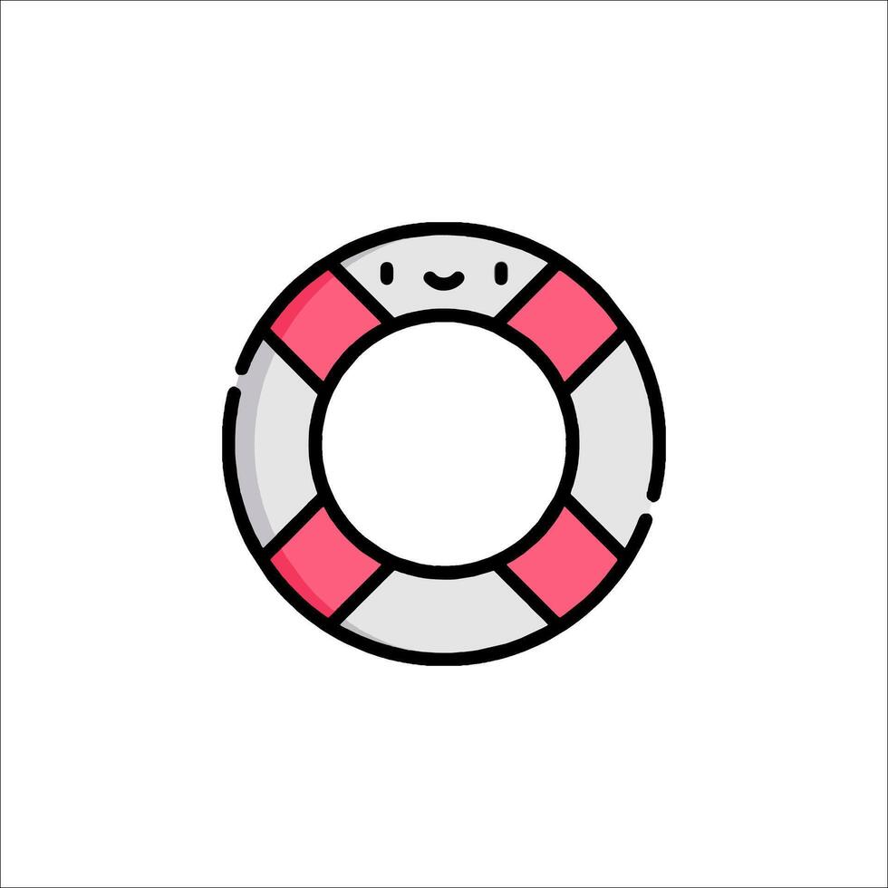 A life preserver with a smiley face on it vector