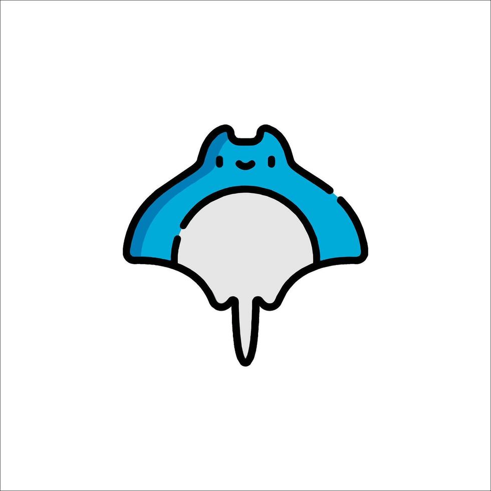 A blue stingray icon on a white background vector