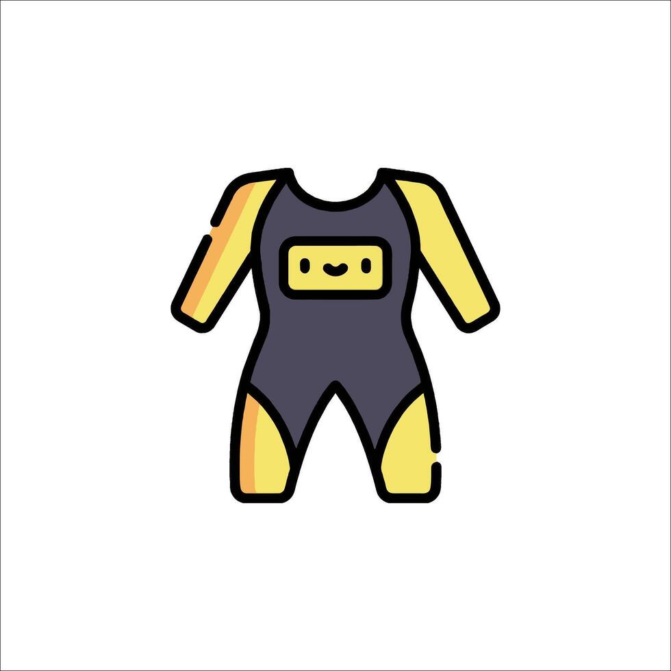 A cartoon suit with a yellow and black design vector
