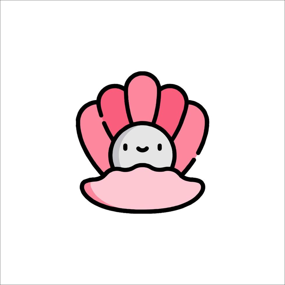 A pink shell with a smiley face on it vector