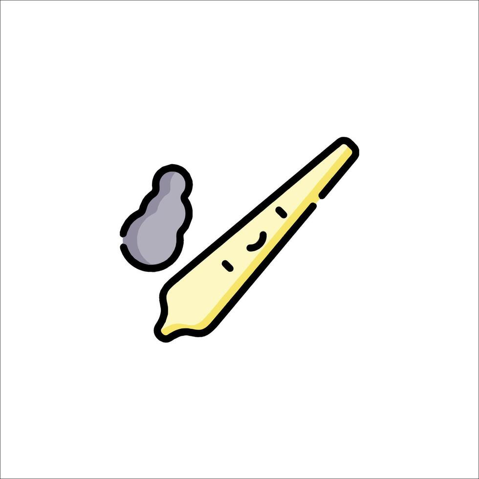 A pencil with a toothbrush on it vector