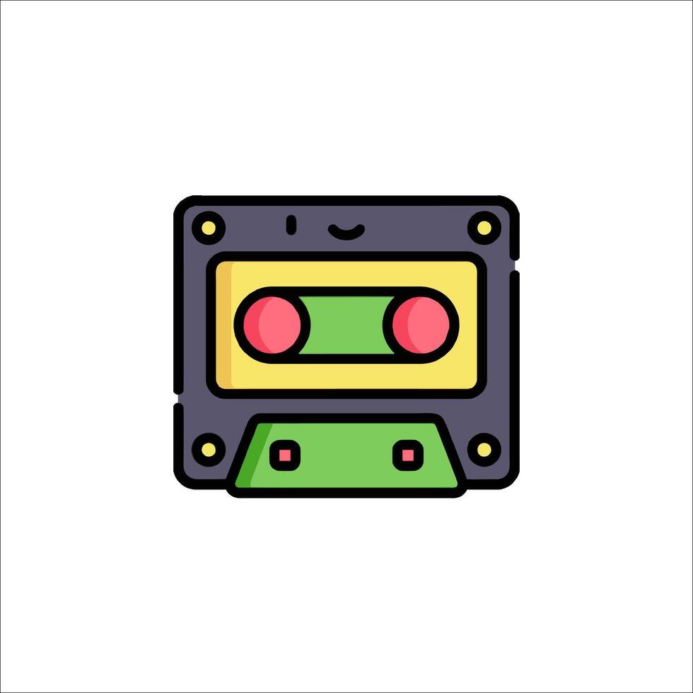 A cassette player icon on a white background vector