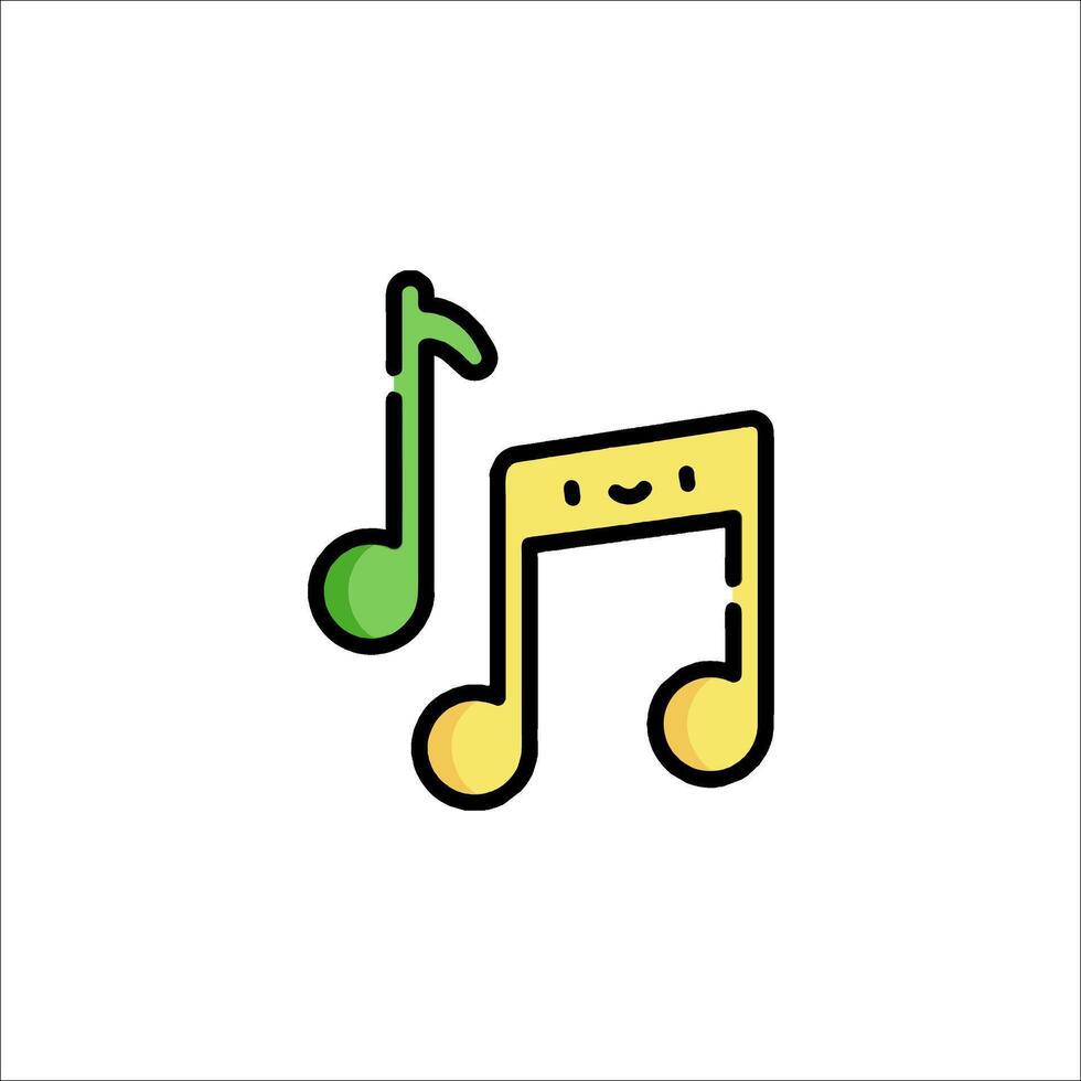 A cartoon music note with a smiley face vector