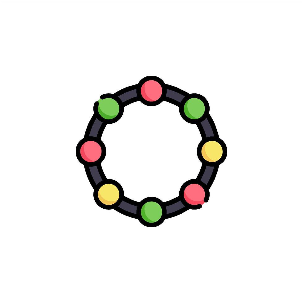 A colorful ring with many different colored balls inside vector