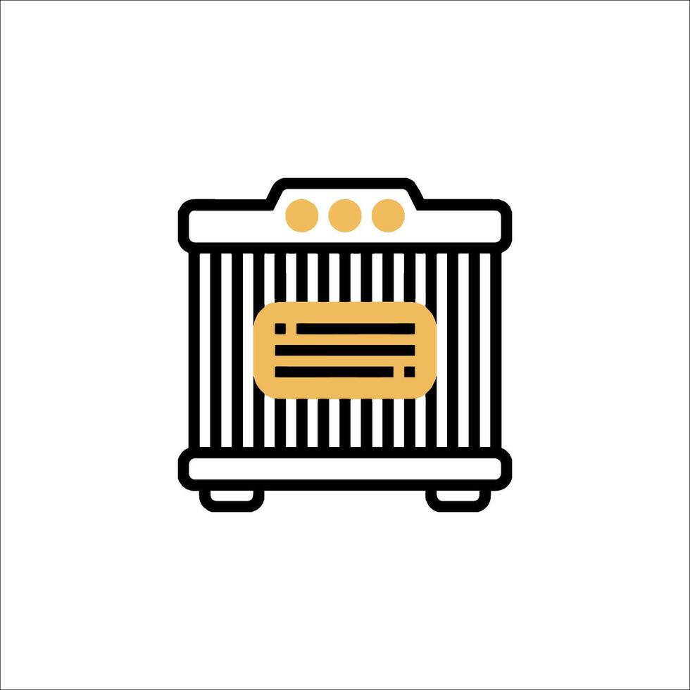A black and white icon of a radio vector