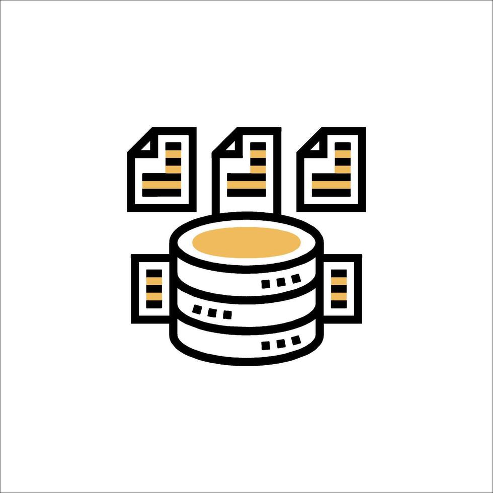 A black and gold icon of a stack of paper vector