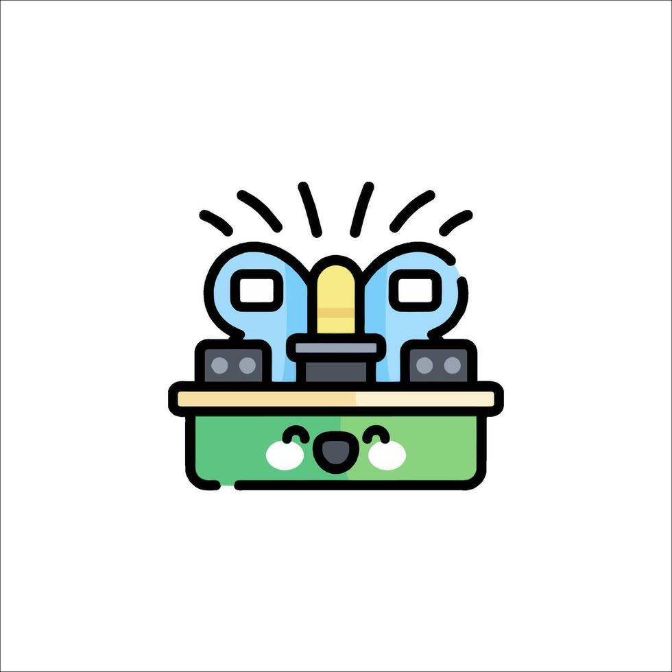 A cartoon character with a box of tools vector