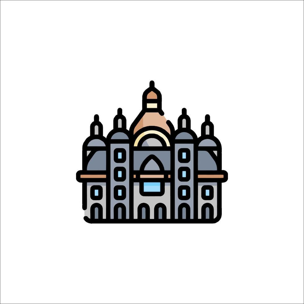 A church icon in a line style vector