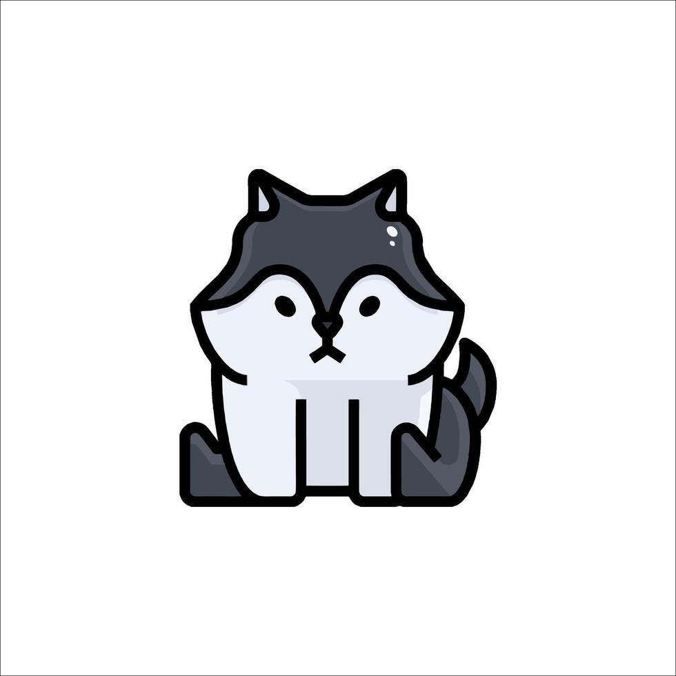 A cartoon cat sitting on the ground vector