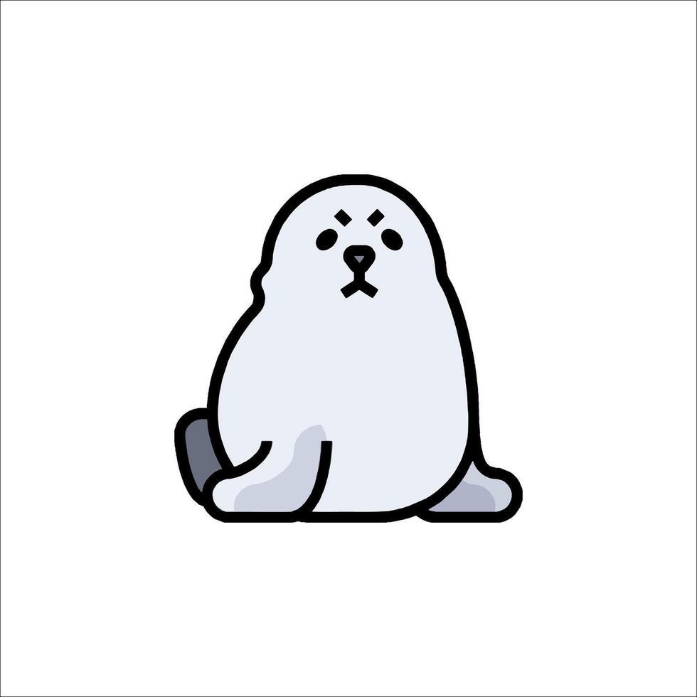 A seal sitting on a white background vector