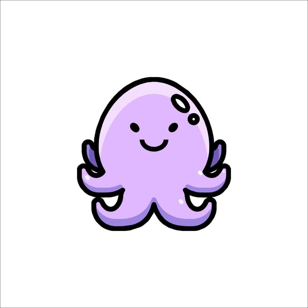 An octopus with a purple face and eyes vector