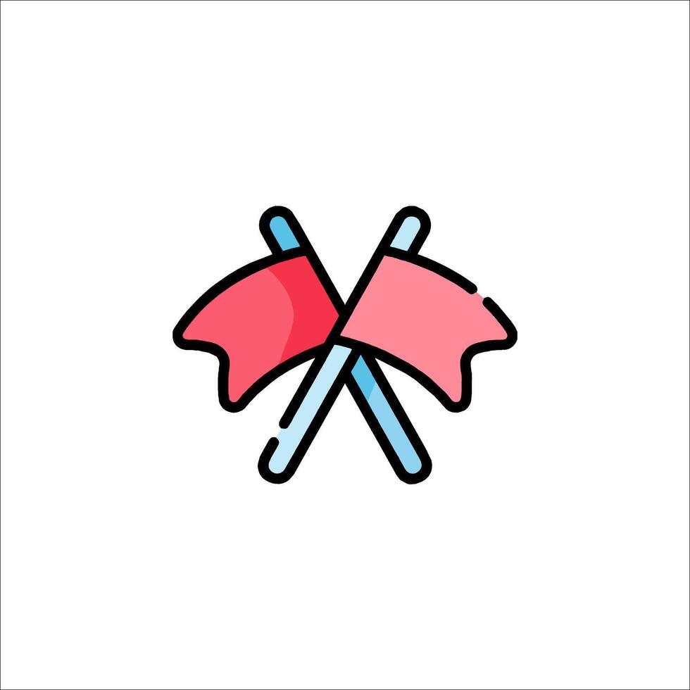 Crossed flags icon illustration vector