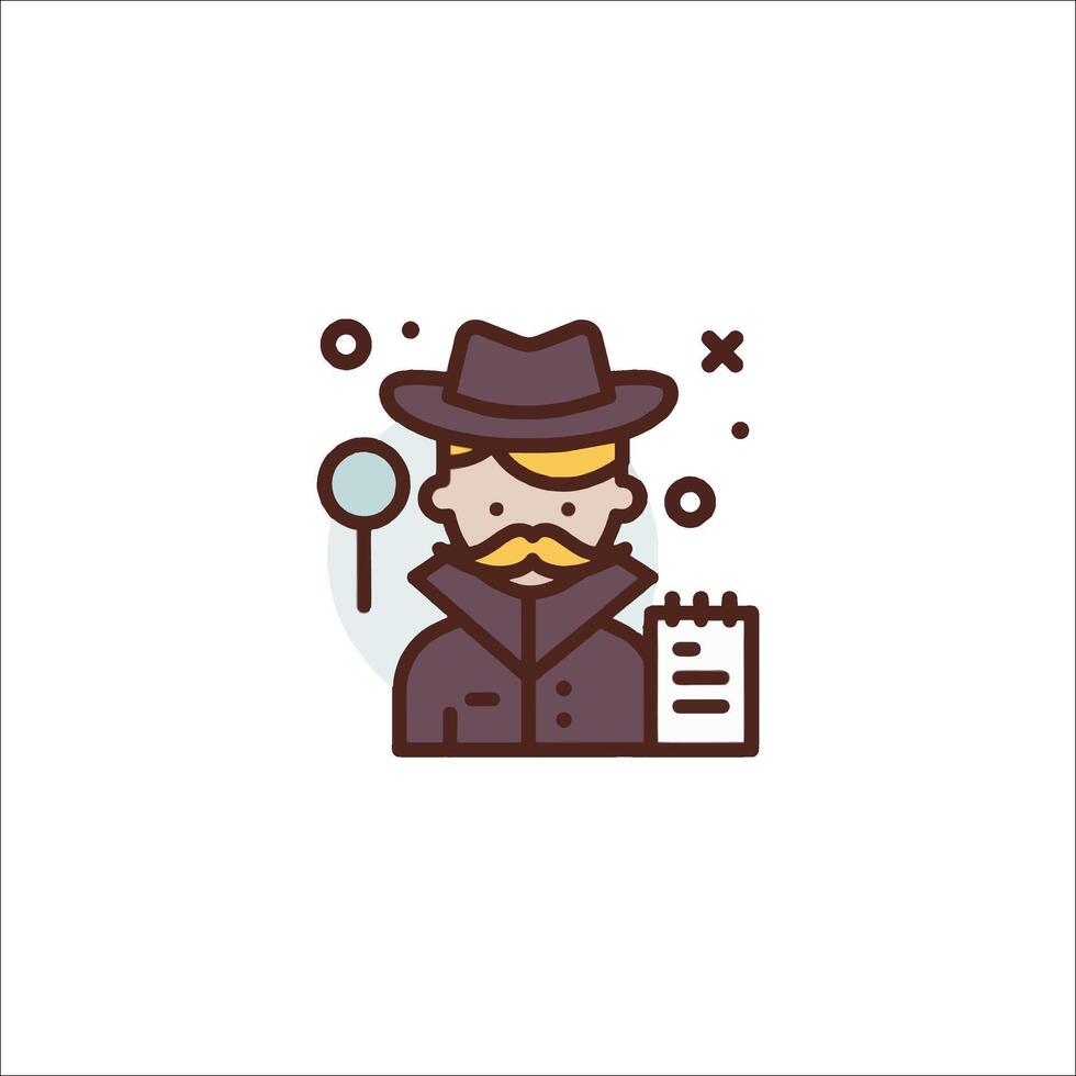 A man with a mustache and hat is holding a clipboard vector
