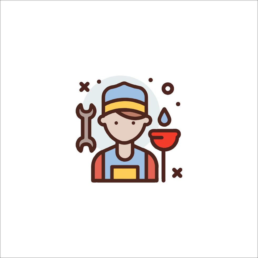 A man with a wrench and a wrench in his hand vector