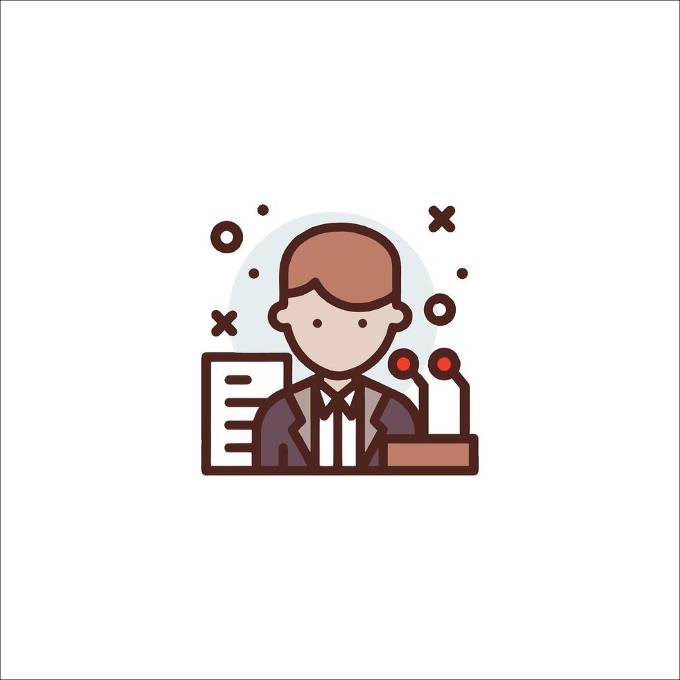 A man in a suit and tie is sitting at a desk vector