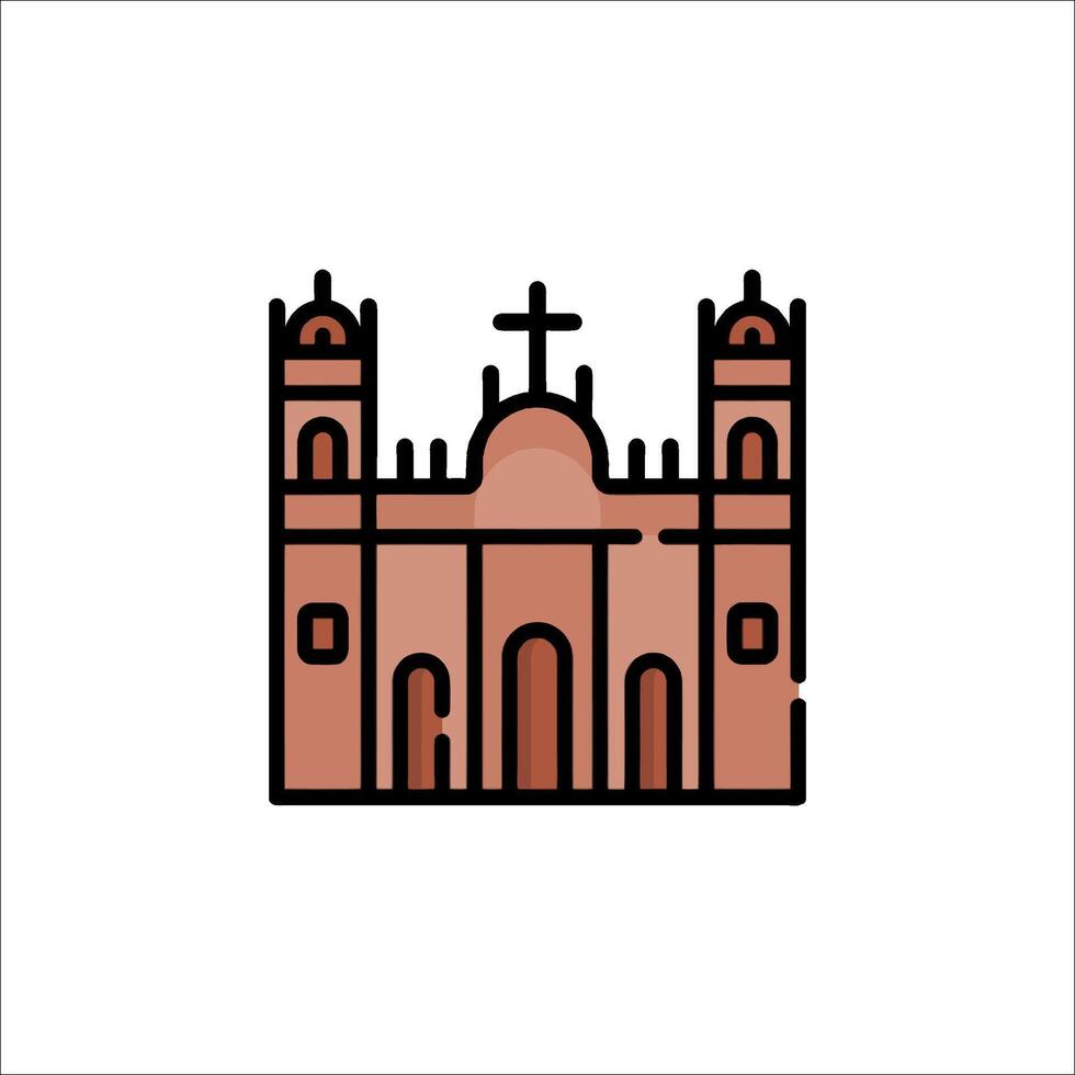 A church icon in a line style vector