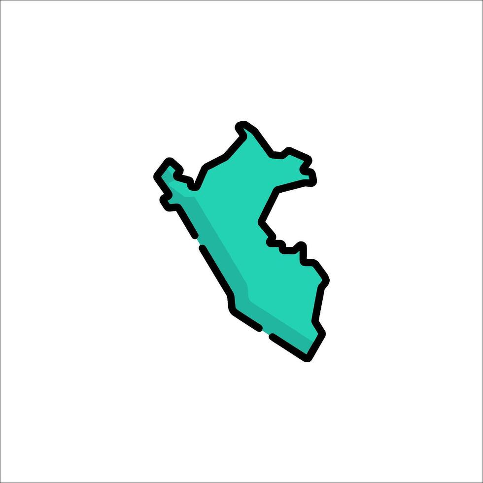 A map of peru with a green outline vector
