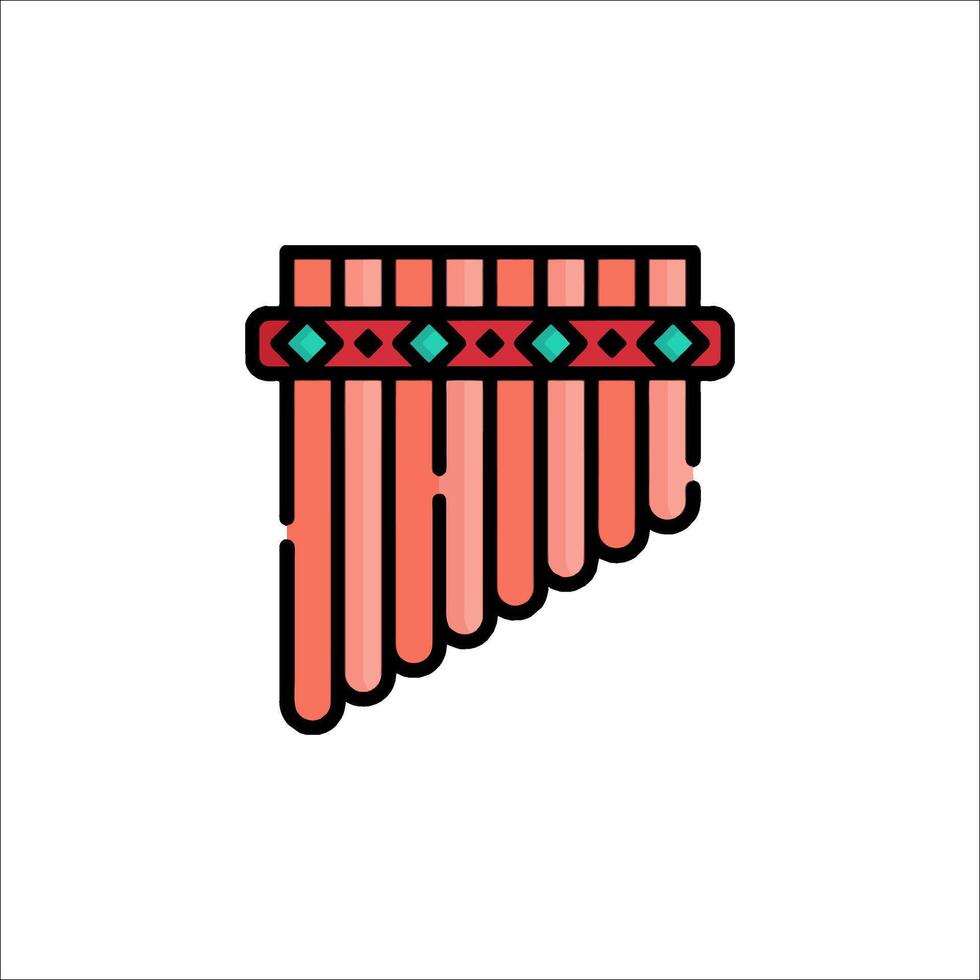Pan flute icon vector