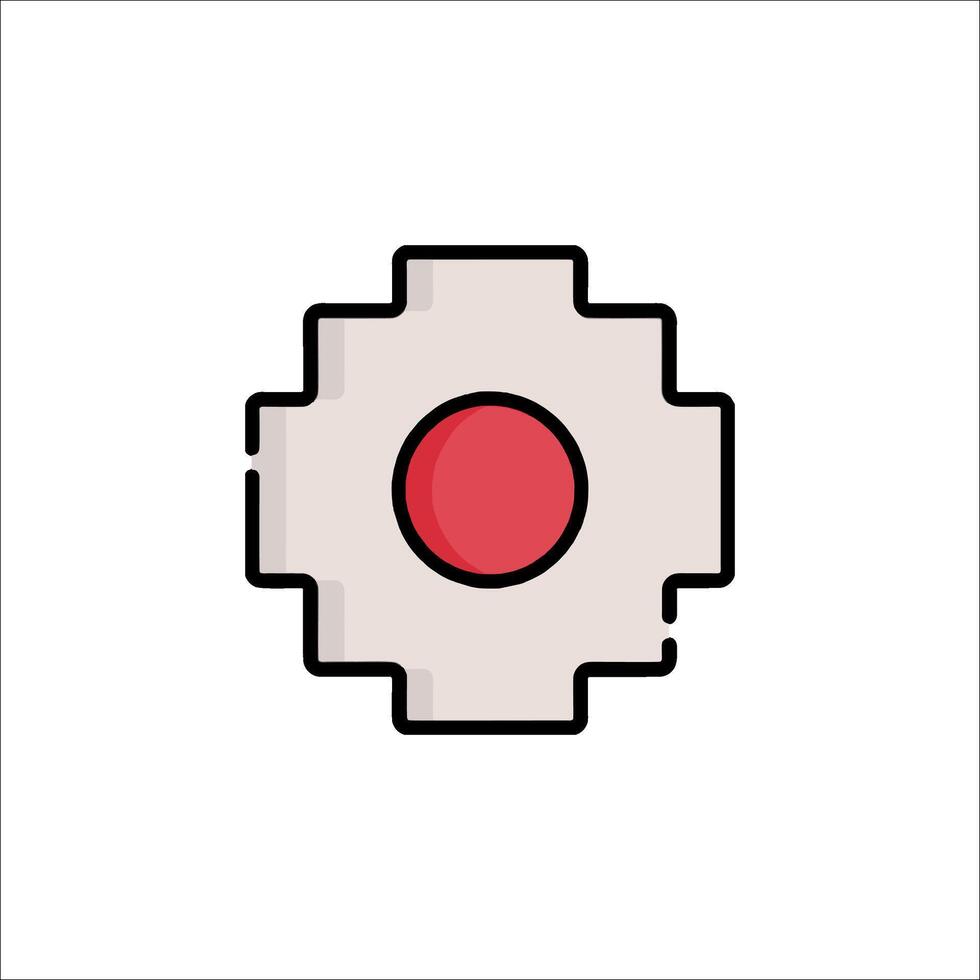 A red button icon on a white background vector