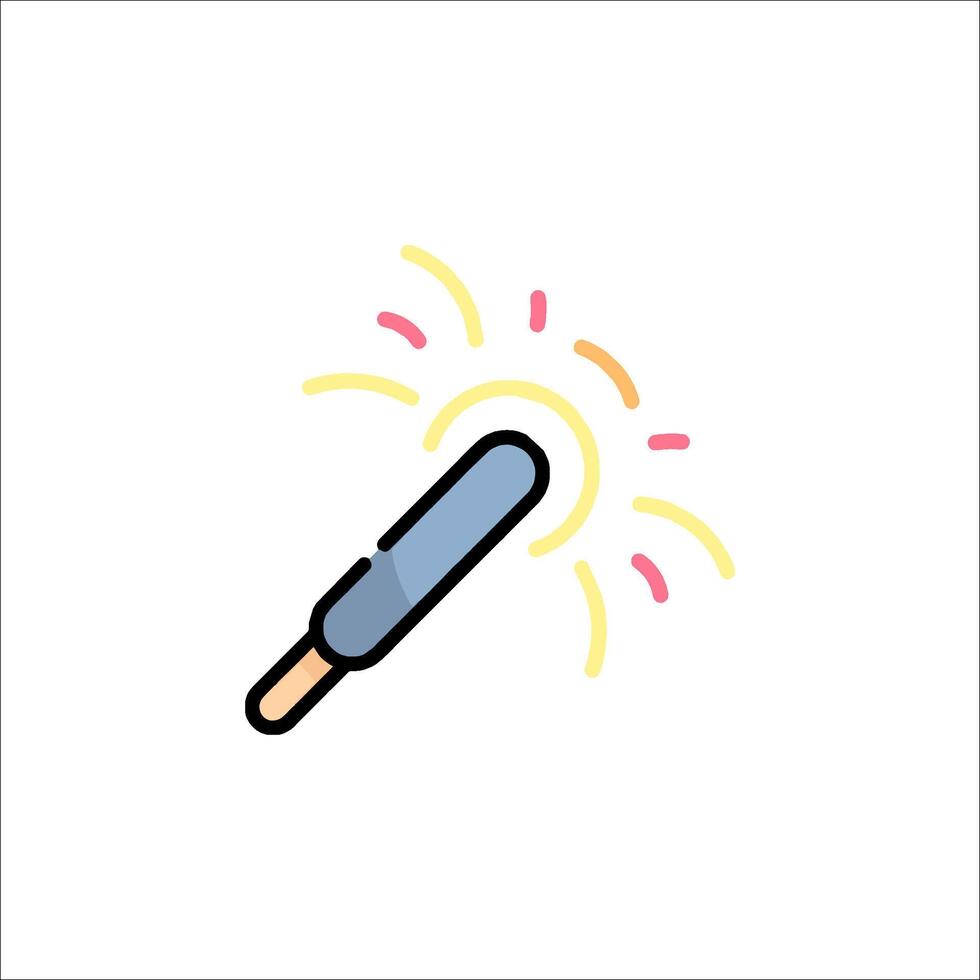 A sparkler is being lit up on a stick vector