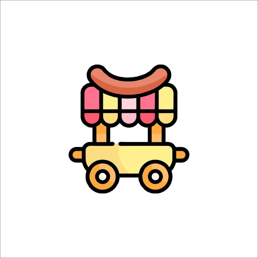 A hot dog cart icon on a white background vector