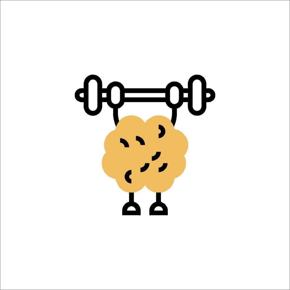 A cartoon character lifting a barbell vector