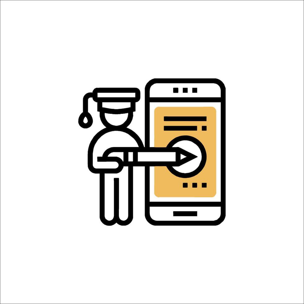 A man is holding a phone and looking at it vector