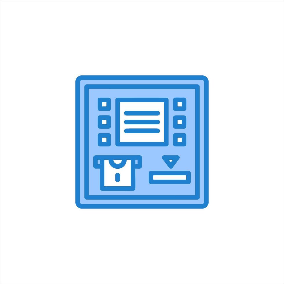 A blue icon of a cash register vector