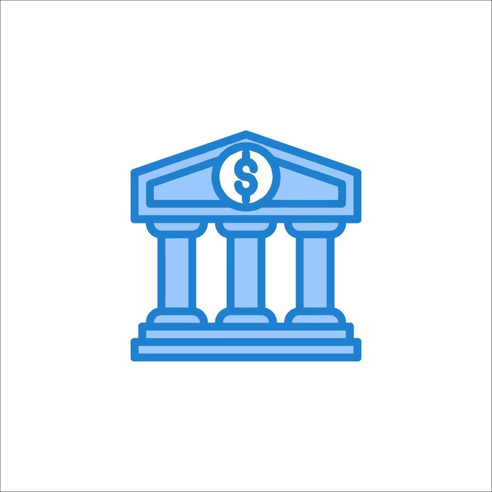 A bank building with a dollar sign on top vector