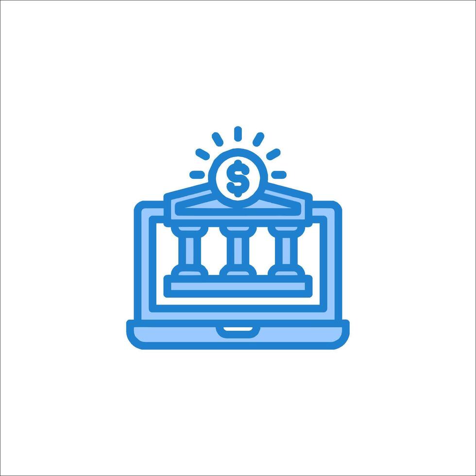 A bank icon with a dollar sign on top vector