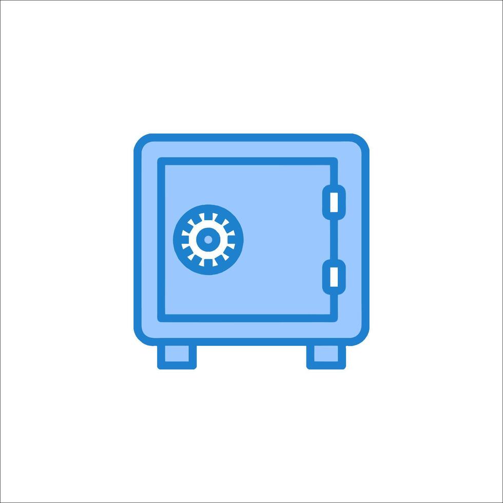 A blue safe box icon on a white background vector