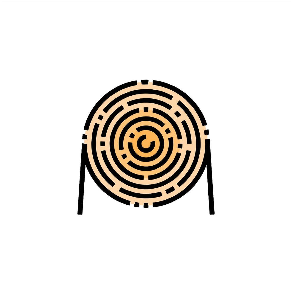 A circular maze with a black and brown outline vector