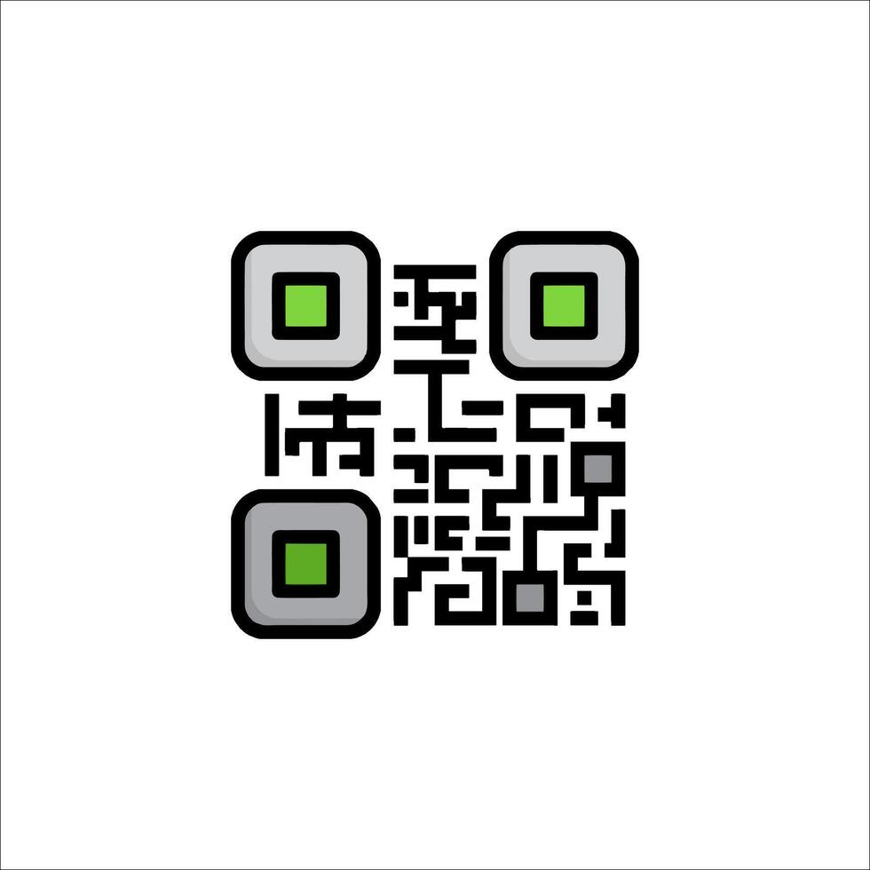 A qr code with a green square in the middle vector
