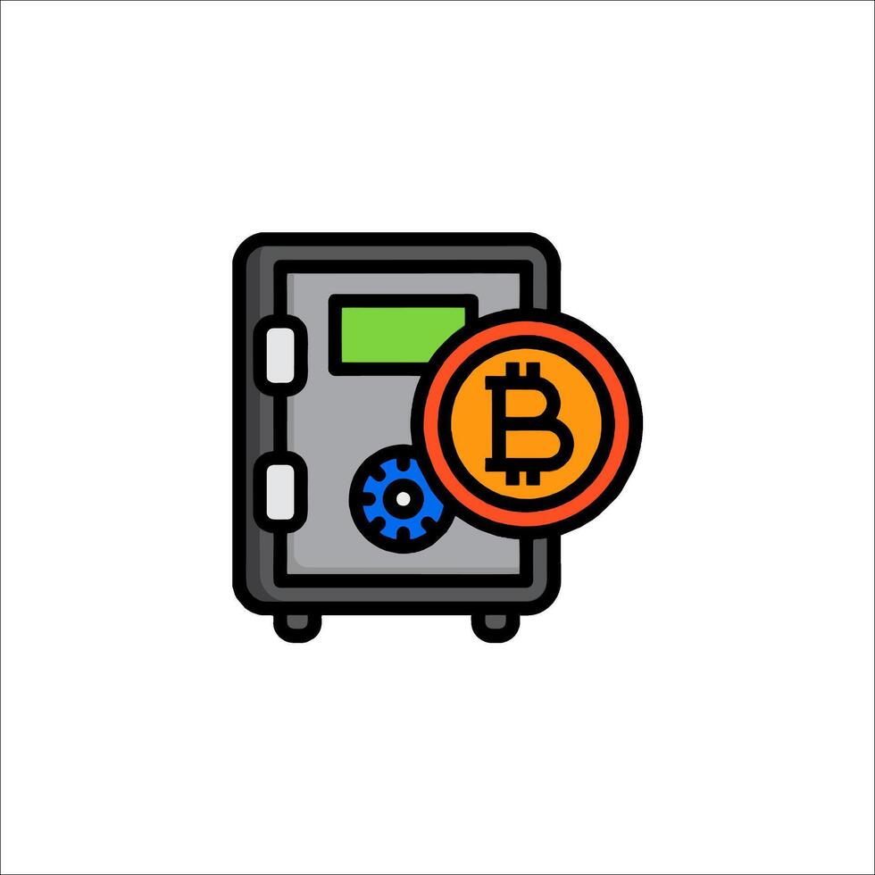 Bitcoin safe icon illustration vector
