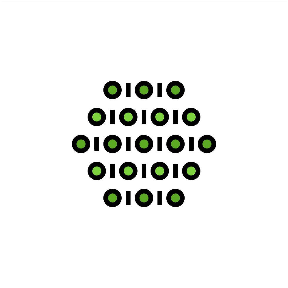 A green and black dot pattern on a white background vector
