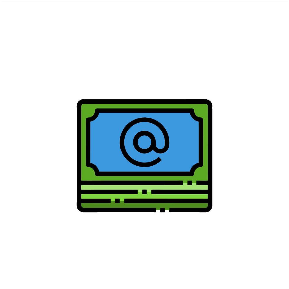 An icon of an email icon on a white background vector