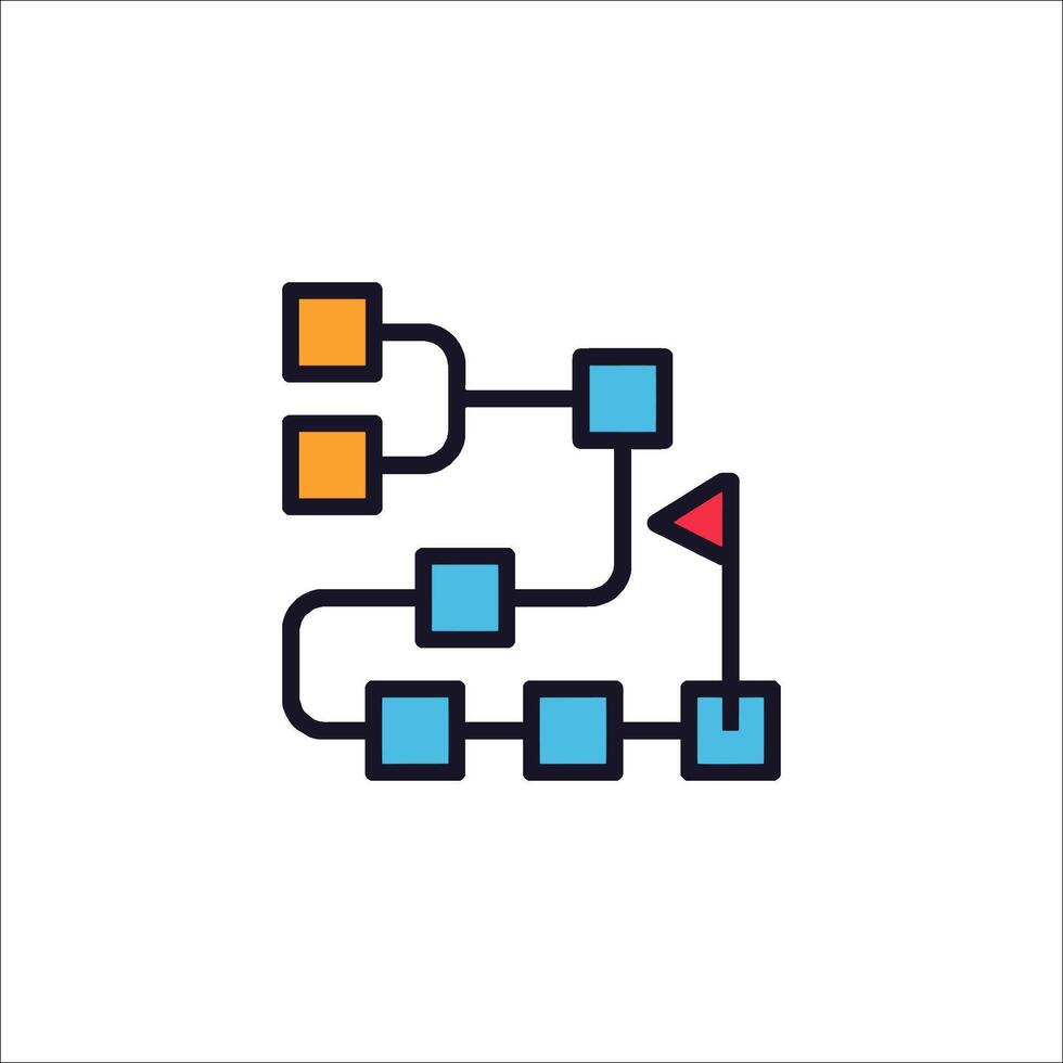 A simple line icon of a computer network vector