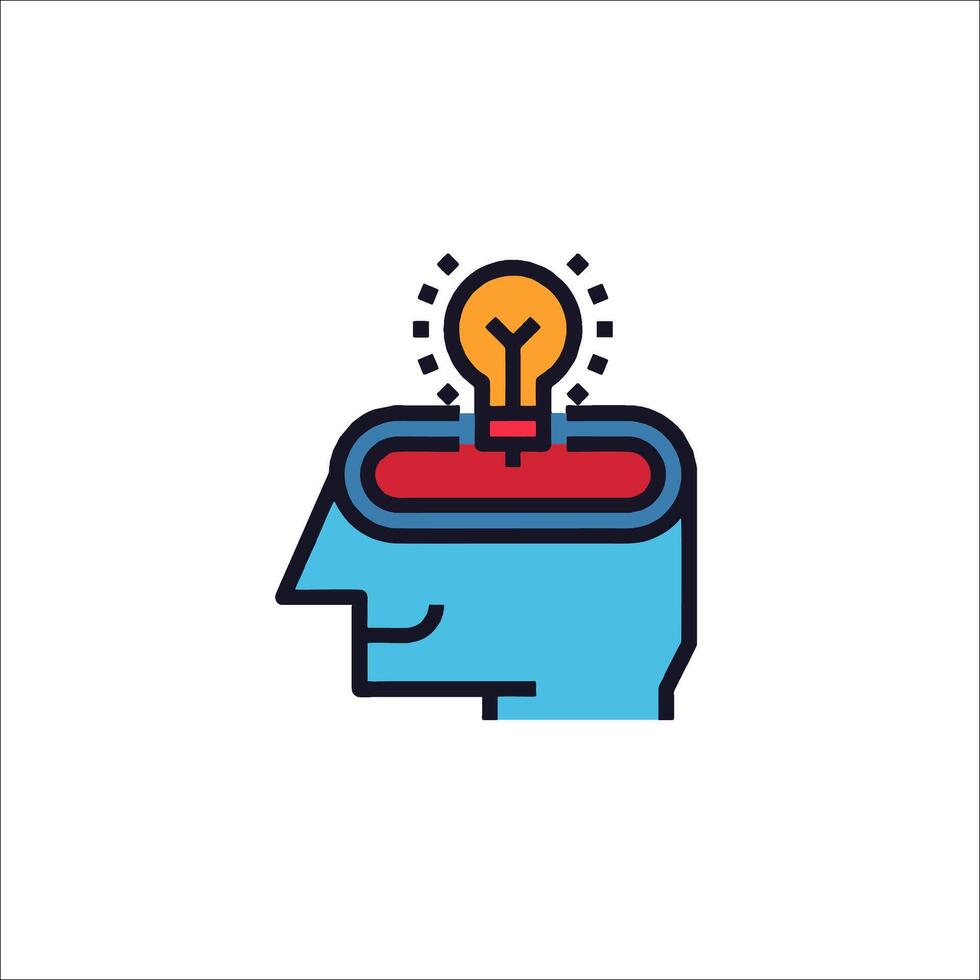 A man with a light bulb in his head vector