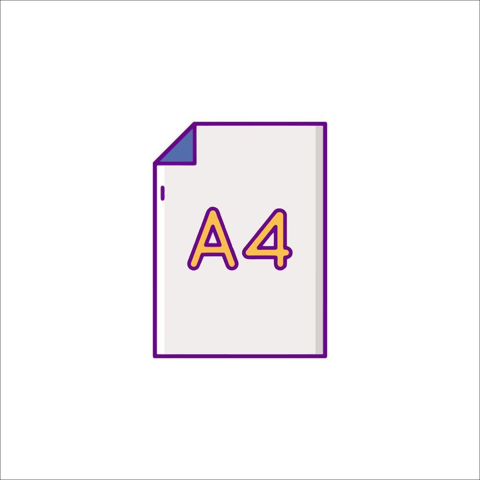 A4 paper document icon illustration vector