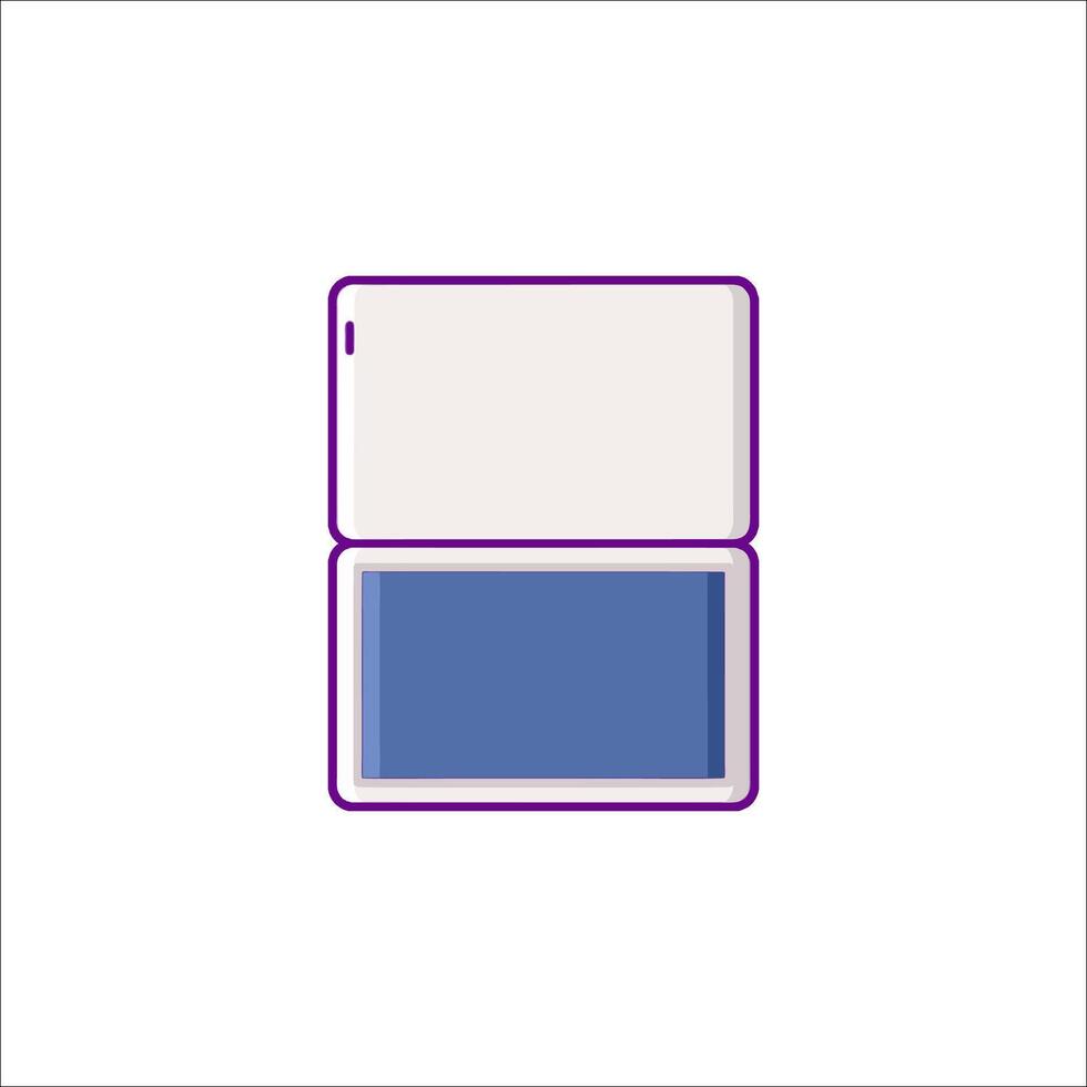 A purple and white square box with a blue border vector