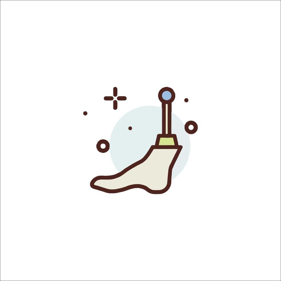 A sock with a ball on it and a blue dot vector