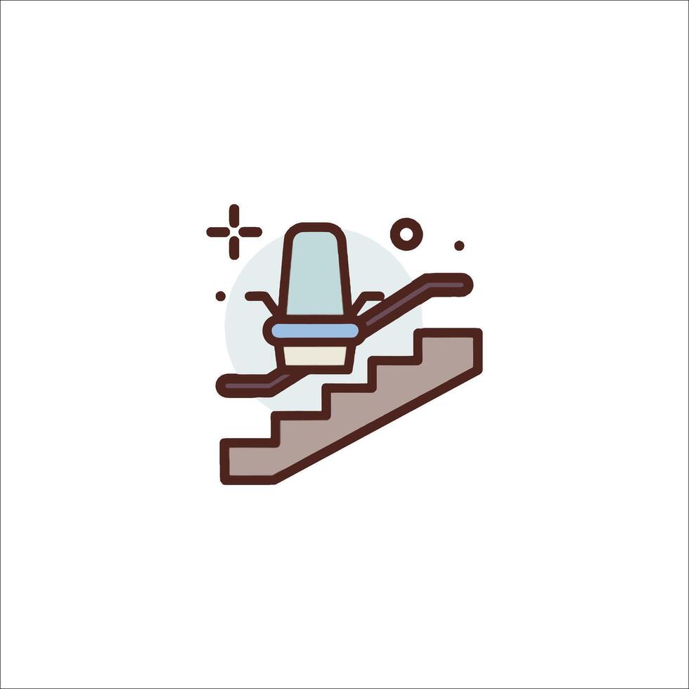 A person is walking down a staircase with a skateboard vector